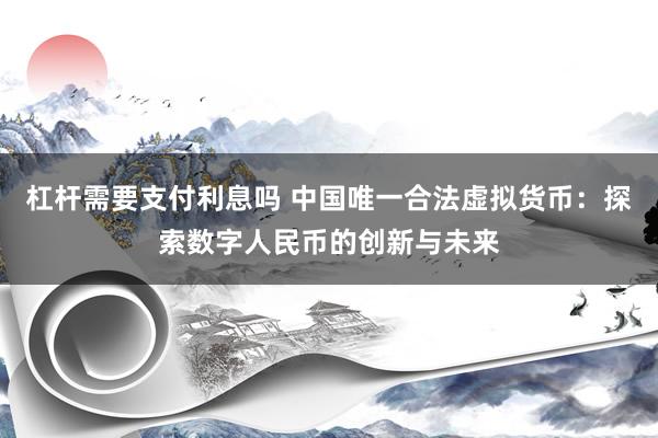 杠杆需要支付利息吗 中国唯一合法虚拟货币：探索数字人民币的创新与未来
