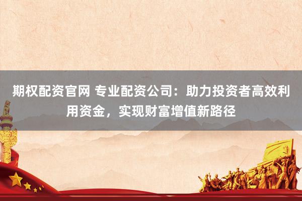 期权配资官网 专业配资公司：助力投资者高效利用资金，实现财富增值新路径