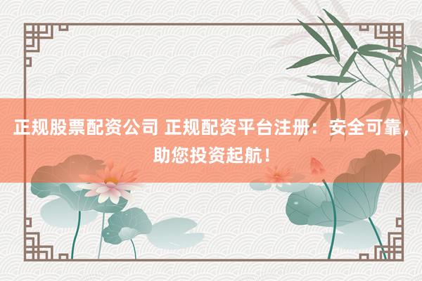 正规股票配资公司 正规配资平台注册：安全可靠，助您投资起航！
