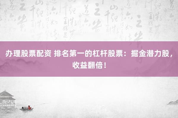 办理股票配资 排名第一的杠杆股票：掘金潜力股，收益翻倍！