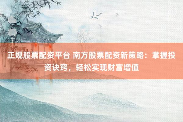 正规股票配资平台 南方股票配资新策略：掌握投资诀窍，轻松实现财富增值