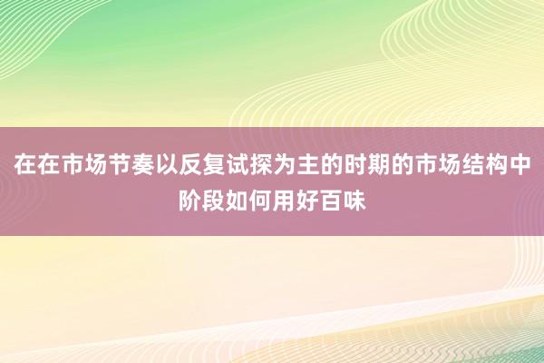 在在市场节奏以反复试探为主的时期的市场结构中阶段如何用好百味