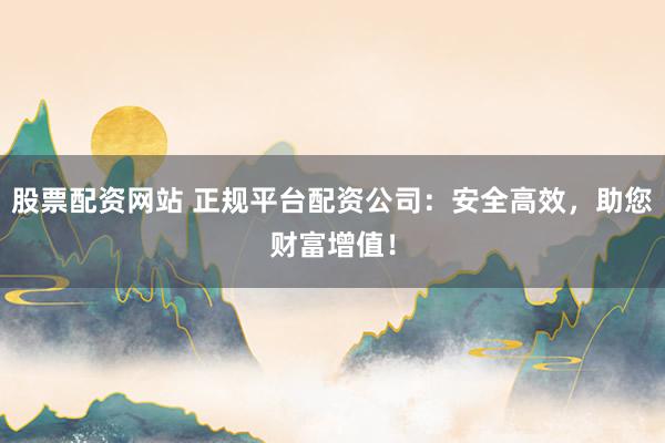 股票配资网站 正规平台配资公司:安全高效,助您财富增值!