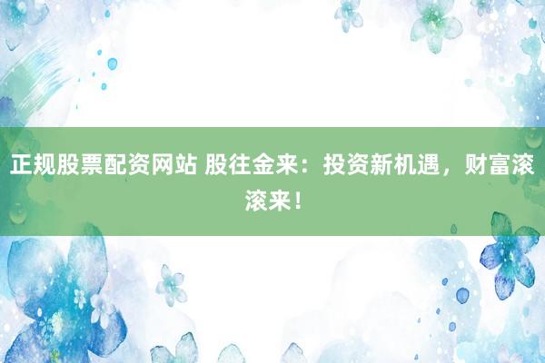 正规股票配资网站 股往金来：投资新机遇，财富滚滚来！